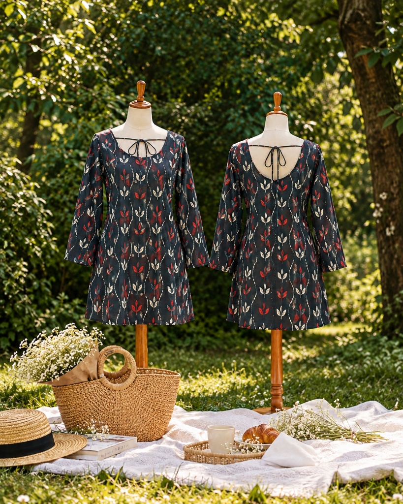 Navy picnic dresses